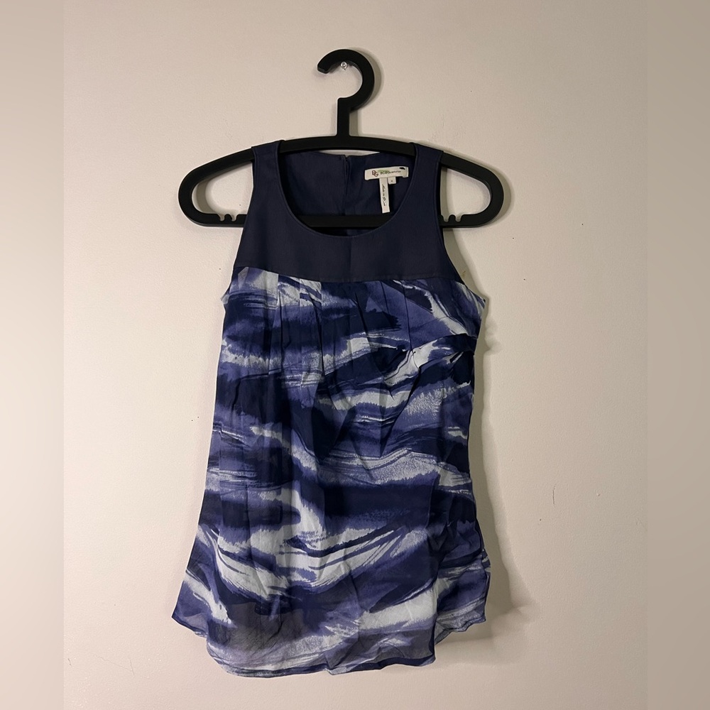 BCBGeneration Navy and White Tank Top